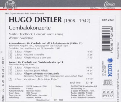 Distler: Die Cembalo-konzerte