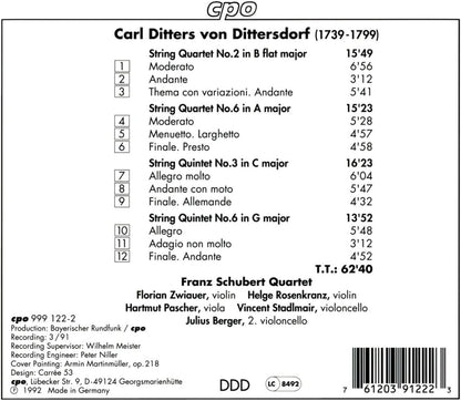 String Quartets Nos 2, 6, C & G (Franz Schubert Qt, Berger)