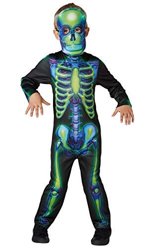 Rubie's Official Neon Skeleton Glow In The Dark Halloweens Kids Costume