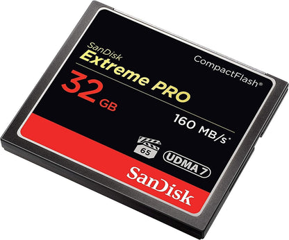 SanDisk Extreme Pro 32 GB 160 MB/s Compact Flash Memory Card - Black/Gold/Red 32GB Standard Packaging