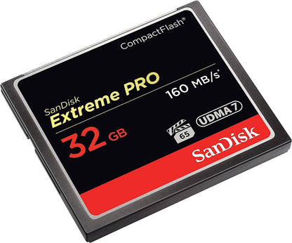 SanDisk Extreme Pro 32 GB 160 MB/s Compact Flash Memory Card - Black/Gold/Red 32GB Standard Packaging