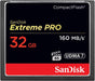 SanDisk Extreme Pro 32 GB 160 MB/s Compact Flash Memory Card - Black/Gold/Red 32GB Standard Packaging