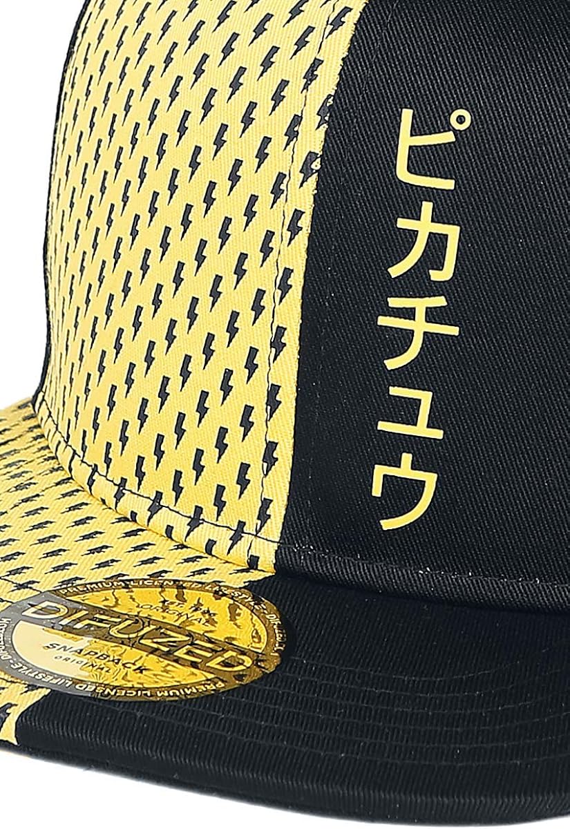 Pokemon Pikachu Snapback Baseball Cap Schwarz One Size Verstellbar