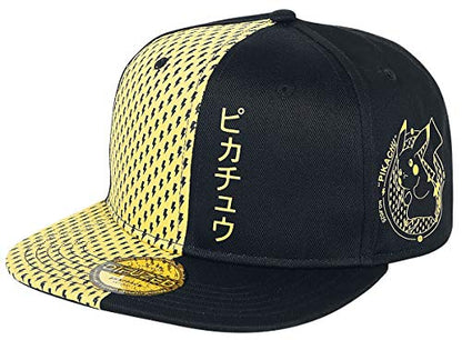 Pokemon Pikachu Snapback Baseball Cap Schwarz One Size Verstellbar
