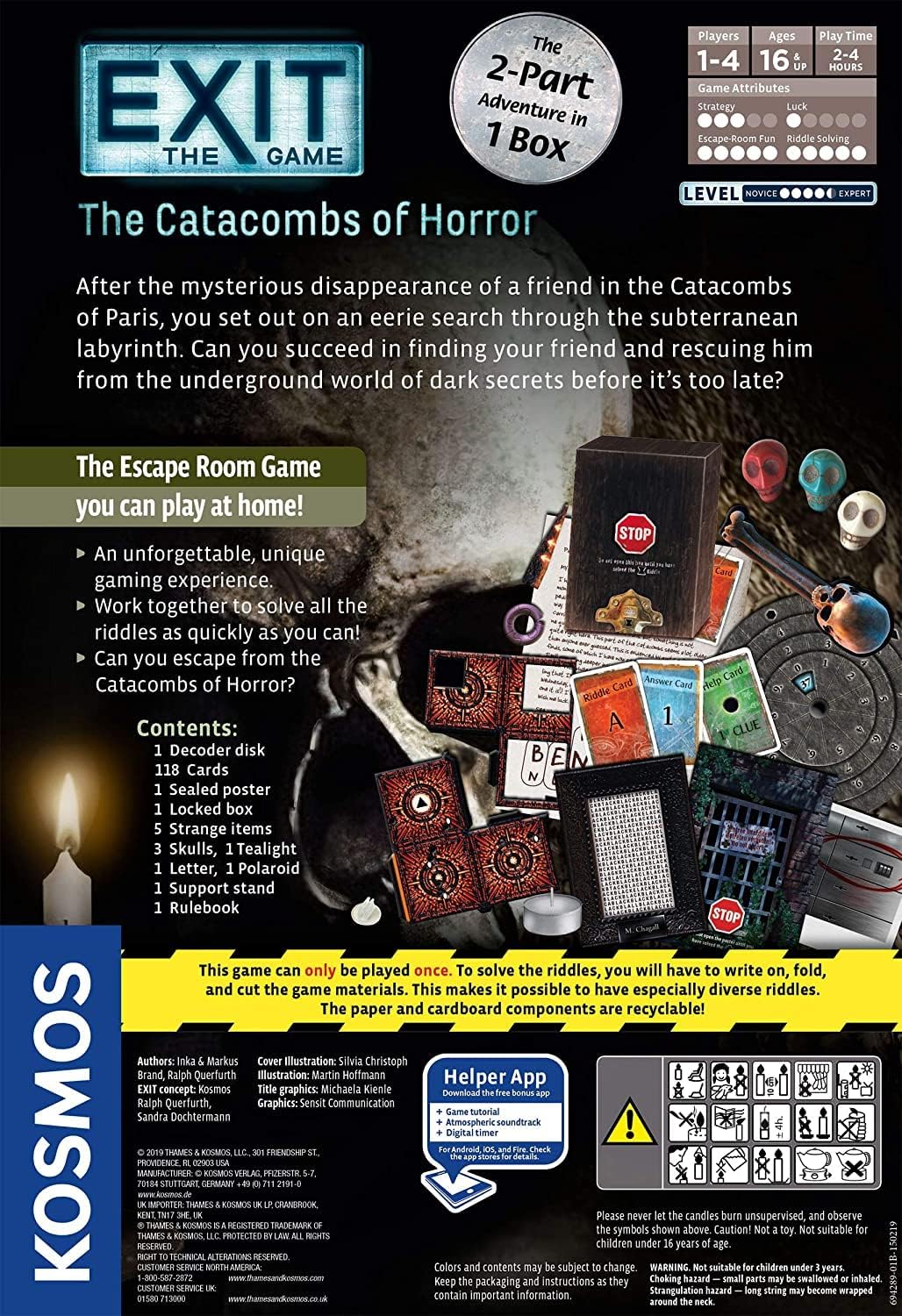 Exit: The Catacombs of Horror | Exit: The Game - A Kosmos Game from Thames & Kosmos | Card-Based, 2-Part at-Home Escape Room Experience for 1 to 4 Players, Ages 16+