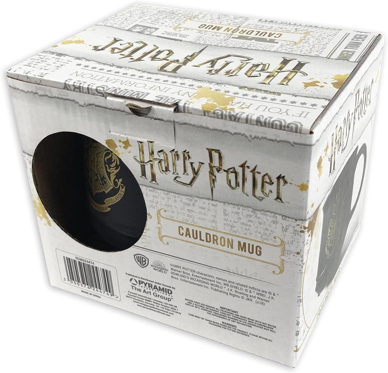 Pyramid International Harry Potter 3D Hogwarts Crest Ceramic Cauldron Mug in Presentation Box - Official Merchandise