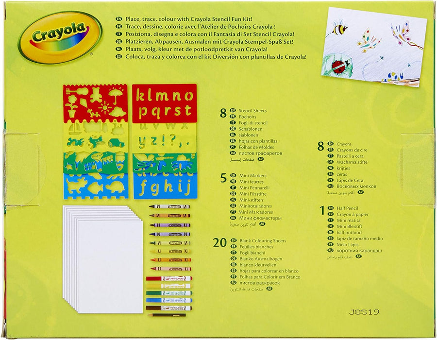 CRAYOLA -Set for Drawing and Coloring with Stencil, Creative Activity and Gift Idea, Multicolor, 42 units (Pack of 1), 04-0575