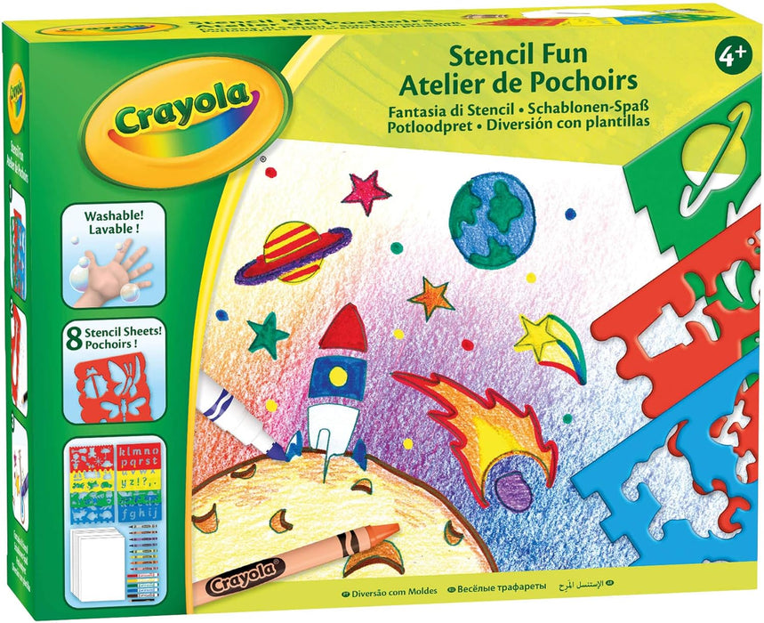CRAYOLA -Set for Drawing and Coloring with Stencil, Creative Activity and Gift Idea, Multicolor, 42 units (Pack of 1), 04-0575