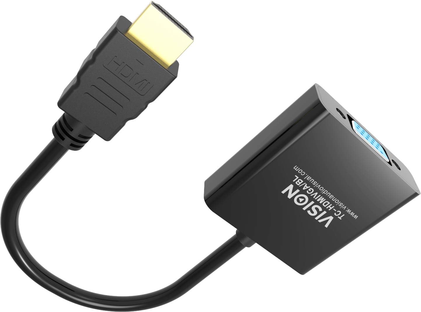 Vision TC-HDMIVGA/BL adaptador de cable de vídeo 0,23 m HDMI tipo A (Estándar) VGA (D-Sub) Negro - Adaptadores de cable de vídeo (0,23 m, HDMI tipo A (Estándar), VGA (D-Sub), Macho, Hembra, Derecho