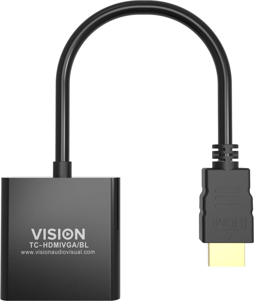 Vision TC-HDMIVGA/BL adaptador de cable de vídeo 0,23 m HDMI tipo A (Estándar) VGA (D-Sub) Negro - Adaptadores de cable de vídeo (0,23 m, HDMI tipo A (Estándar), VGA (D-Sub), Macho, Hembra, Derecho