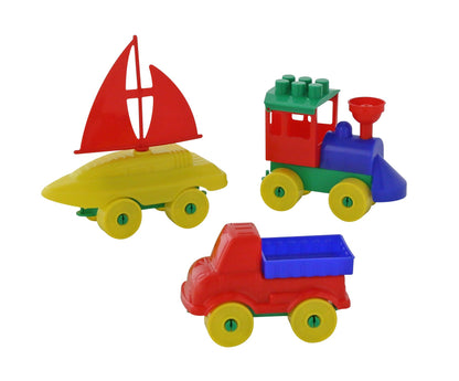 Polesie Polesie52360 Set-Young Traveller Construction Toy Set-23 Pieces, Multi Colour