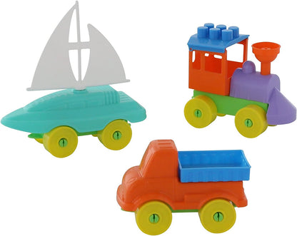 Polesie Polesie52360 Set-Young Traveller Construction Toy Set-23 Pieces, Multi Colour