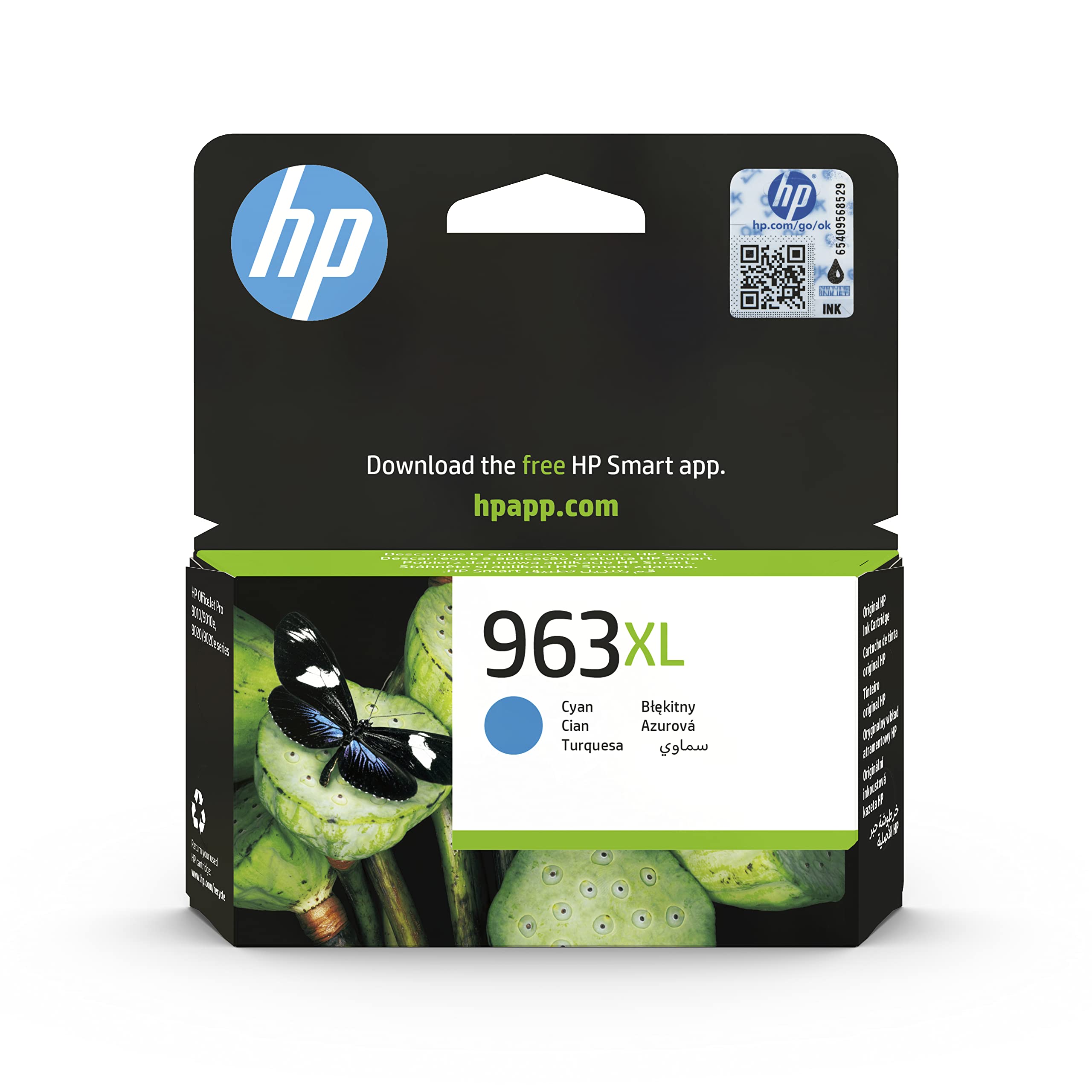 HP 3JA27AE 963XL High Yield Original Ink Cartridge, Cyan, Single Pack