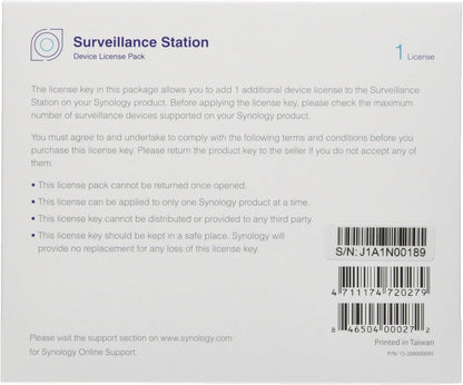 Synology Surveillance Device License Pack - Licence - 1 Camera