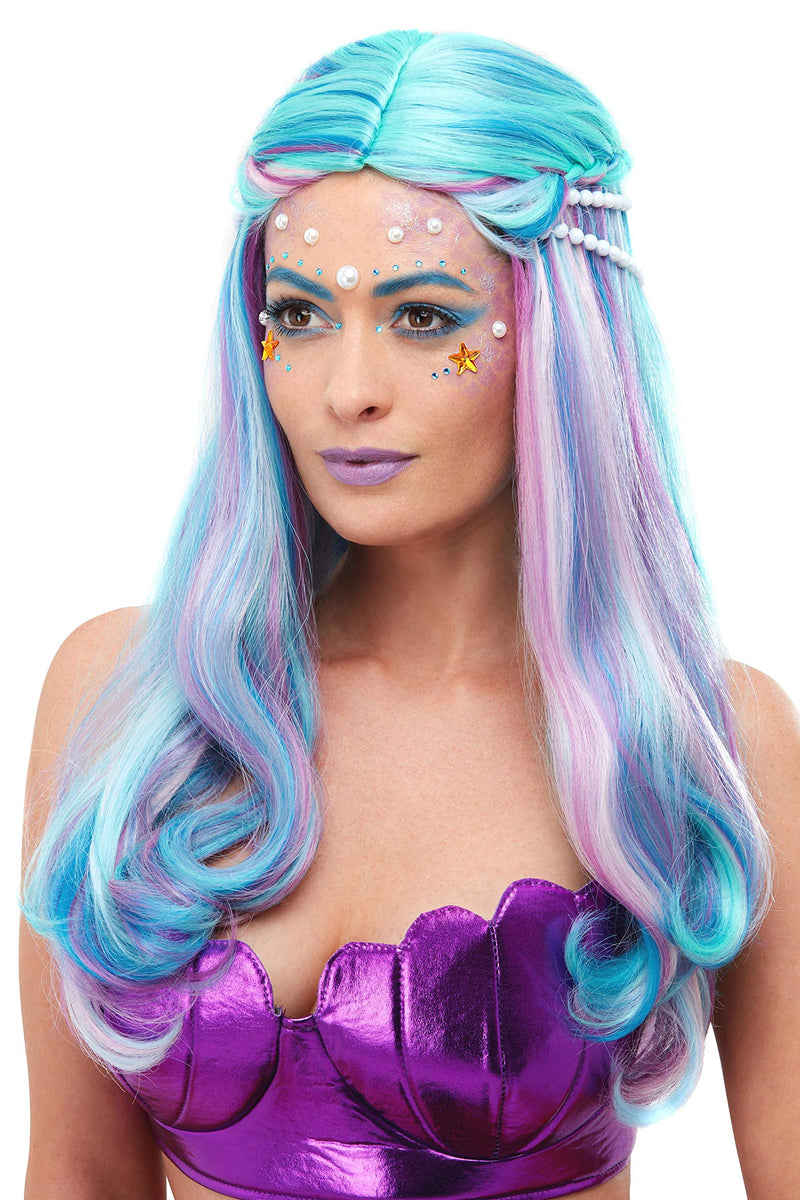 Smiffys Mermaid Wig, Blue