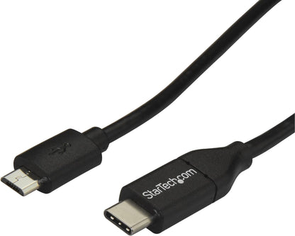 StarTech.com USB C to Micro USB Cable 2m 6ft - USB-C to Micro USB Charge Cable - USB 2.0 Type C to Micro B - Thunderbolt 3 Compatible (USB2CUB2M