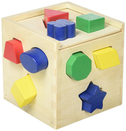 Melissa & Doug Wooden Shape Sorting Cube | Wooden Toys |Developmental Toy | Shape Sorter for Kids | 2+ | Gift for Boy or Girl
