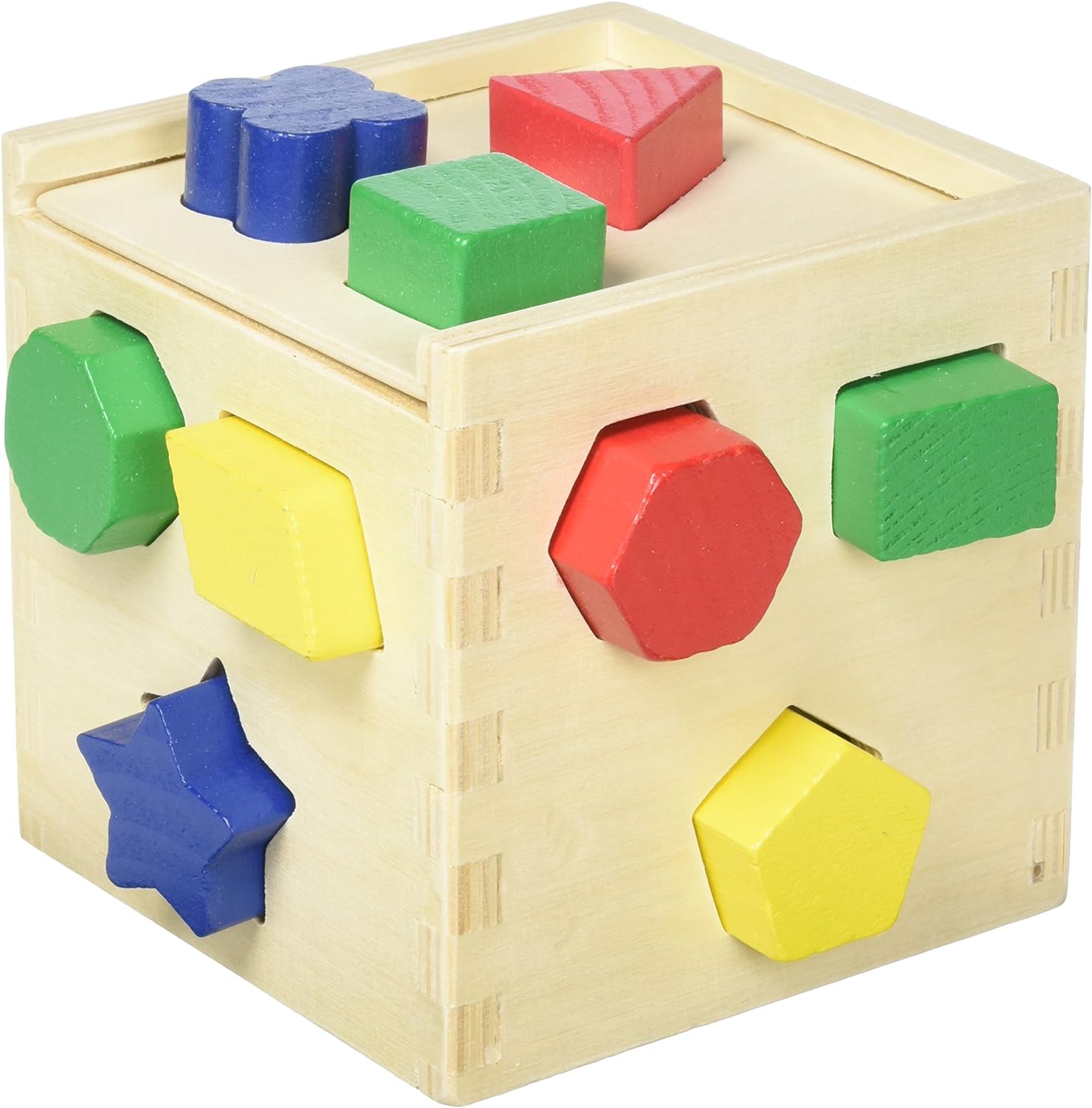 Melissa & Doug Wooden Shape Sorting Cube | Wooden Toys |Developmental Toy | Shape Sorter for Kids | 2+ | Gift for Boy or Girl