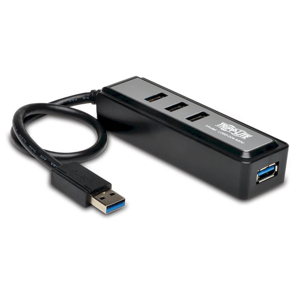 Tripp Lite 4-Port Portable USB 3.0 Superspeed Mini Hub with Built In Cable (U360-004-MINI) 4-Port Portable Hub