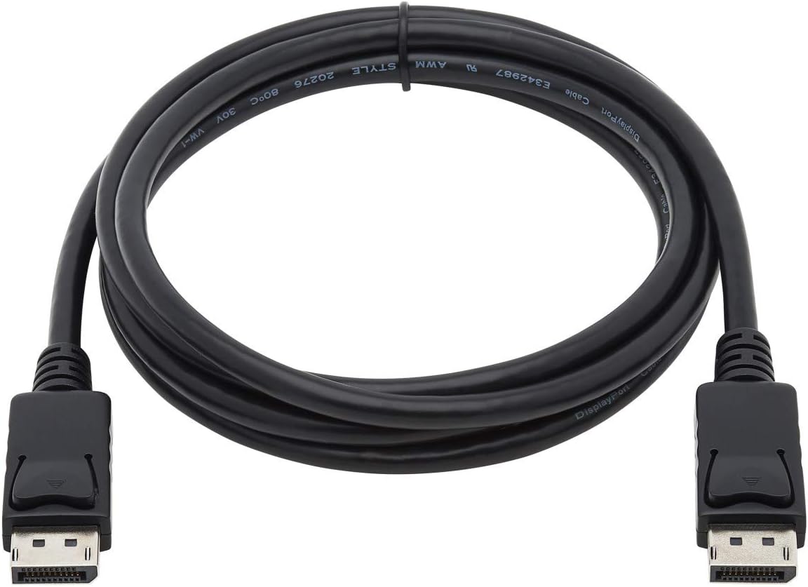 Eaton DisplayPort Cable with Latches, DP to DP, Male-to-Male Connectors, 4K @ 60Hz Quality, Black, 6 Feet / 1.83 Meters (P580-006