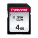 Transcend Scheda di memoria SDXC ad alta velocità da 4 GB (per fotocamere digitali, foto e video, autoradio) Classe 10, UHS-I U3, Video Speed Class V30 per 4K Ultra HD - TS4GSDC300S