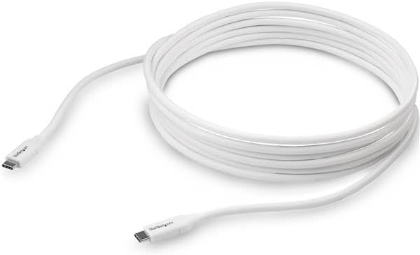 StarTech.com USB C to USB C Cable - 13 ft / 4m - 5A PD - M/M - White - USB 2.0 - USB-IF Certified - USB Type C Cable - USB C Charging Cable (USB2C5C4MW
