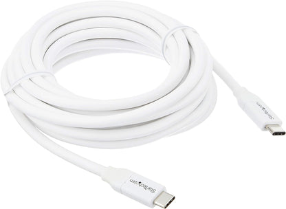 StarTech.com USB C to USB C Cable - 13 ft / 4m - 5A PD - M/M - White - USB 2.0 - USB-IF Certified - USB Type C Cable - USB C Charging Cable (USB2C5C4MW