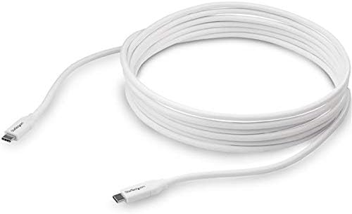 StarTech.com USB C to USB C Cable - 13 ft / 4m - 5A PD - M/M - White - USB 2.0 - USB-IF Certified - USB Type C Cable - USB C Charging Cable (USB2C5C4MW