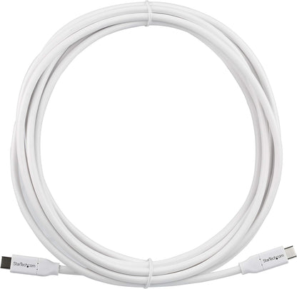 StarTech.com USB C to USB C Cable - 13 ft / 4m - 5A PD - M/M - White - USB 2.0 - USB-IF Certified - USB Type C Cable - USB C Charging Cable (USB2C5C4MW