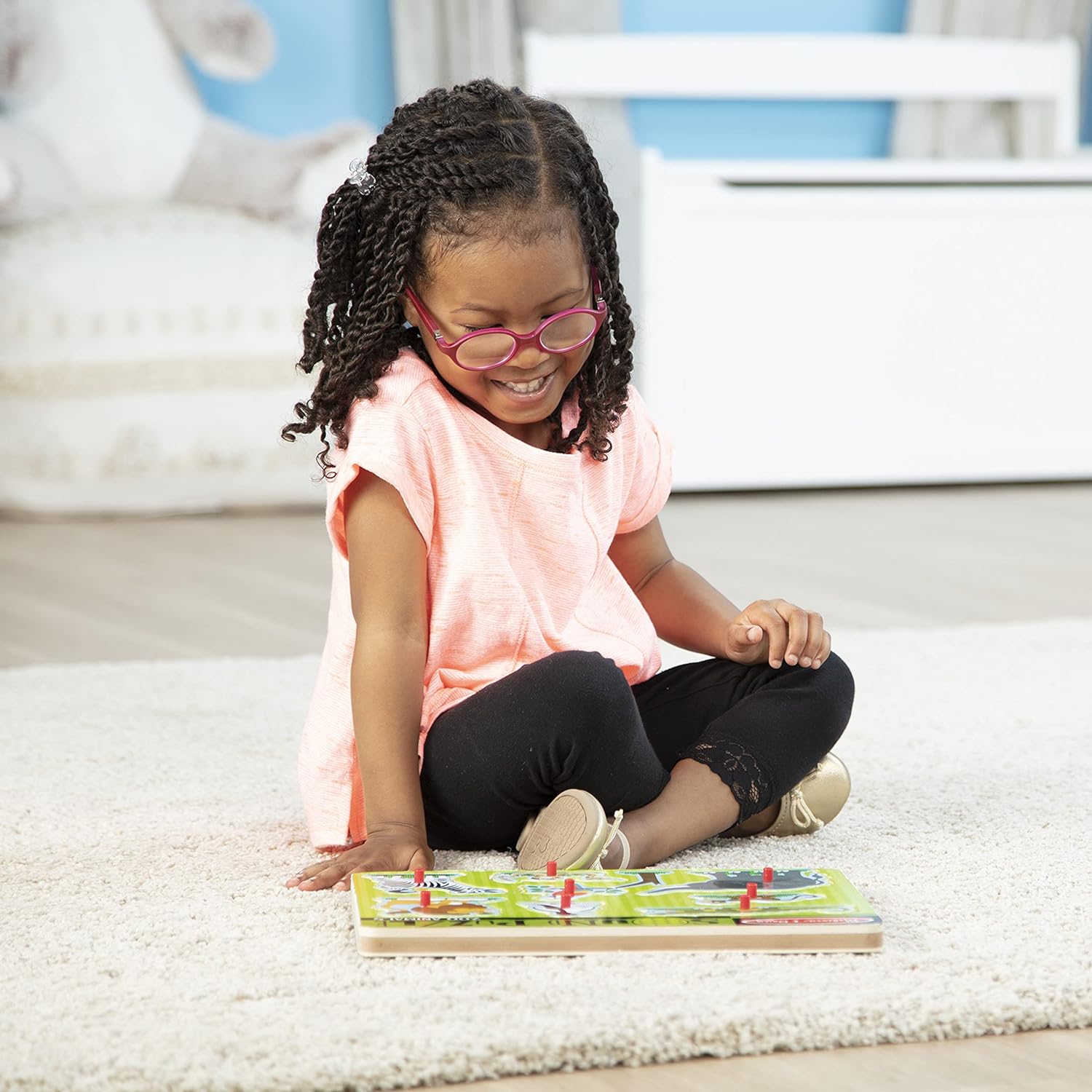 Melissa & Doug - Puzzle Sonore Animaux Zoo 8 Pièces - Casse-Tête - Puzzle Enfant - Jouet en Bois - Jeu d'Eveil - Jouet Educatif De Développement Et Créatif - Certifié FSC - Cadeau Enfant 2 Ans Et +