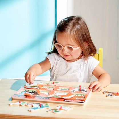 Melissa & Doug Farm Animal Sound Puzzle | Wooden Jigsaw Puzzles for 2 year olds | Baby Puzzles | Wooden Peg Puzzles | Toddler Sound Puzzle | Gift for Boys & Girls