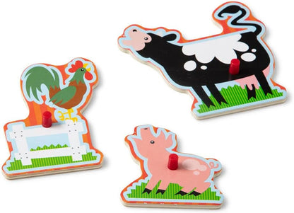 Melissa & Doug Farm Animal Sound Puzzle | Wooden Jigsaw Puzzles for 2 year olds | Baby Puzzles | Wooden Peg Puzzles | Toddler Sound Puzzle | Gift for Boys & Girls