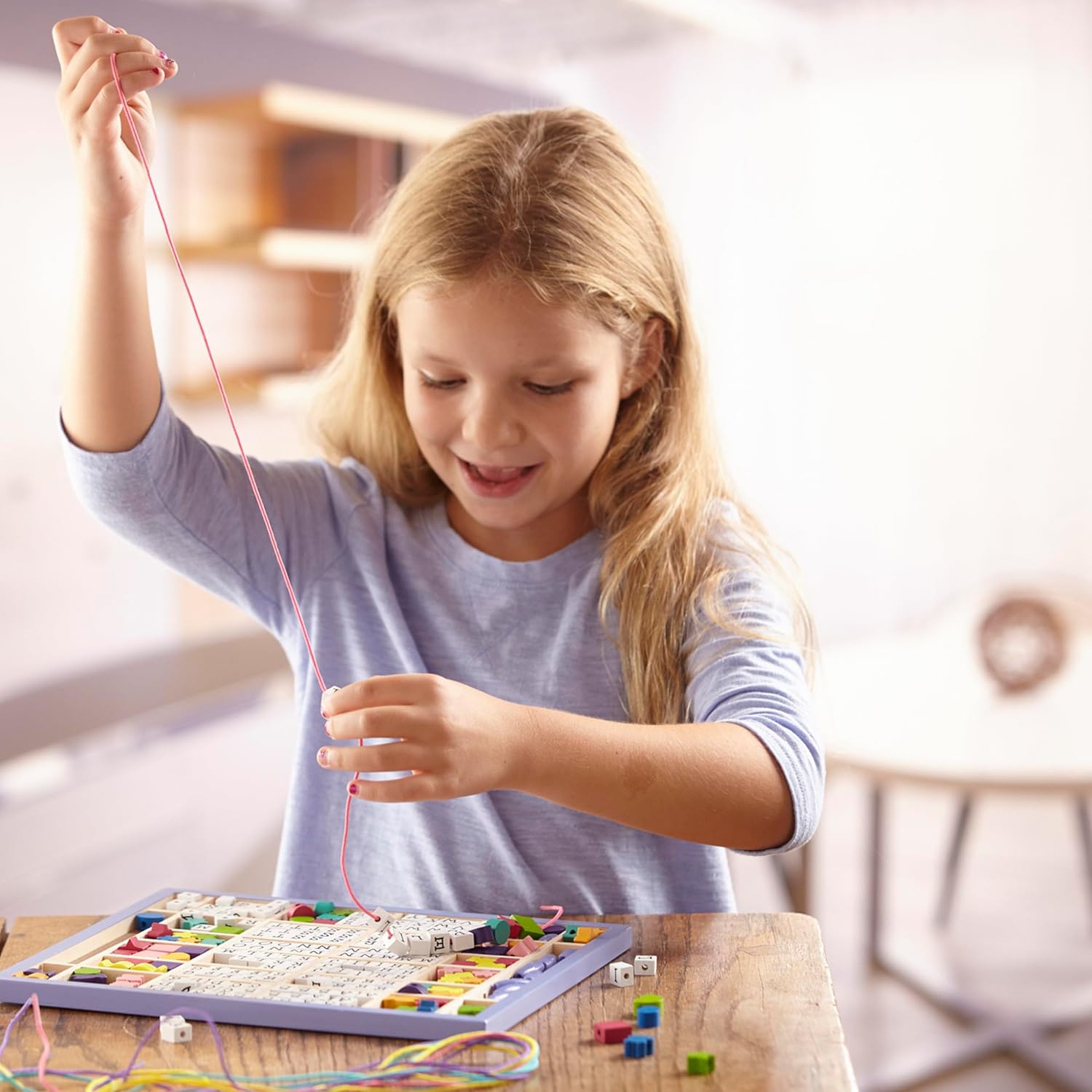 Melissa & Doug Arts and Crafts Beads, Multicolor, Wooden Stringing Beads