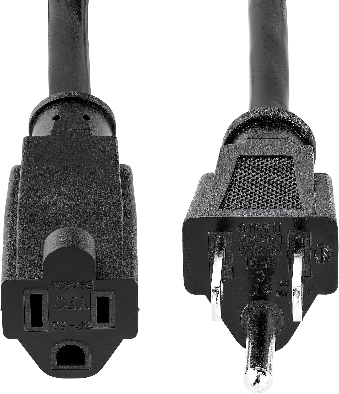 StarTech.com 6ft (1.8m) Heavy Duty Extension Cord, NEMA 5-15R to NEMA 5-15P Black Extension Cord, 15A 125V, 14AWG, Heavy Gauge Power Extension Cable, Heavy Duty AC Power Cord, UL Listed (PAC101146) 14 AWG 6 ft/2 m
