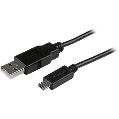 StarTech.com 15cm 6in Mobile Charge Sync USB to Slim Micro USB Cable for Phones & Tablets A to Micro B - M/M - Thin Micro USB Charge Cable (USBAUB15CMBK