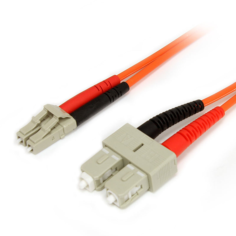 StarTech.com 1m Fiber Optic Cable - Multimode Duplex 50/125 - LSZH - LC/SC - OM2 - LC to SC Fiber Patch Cable (50FIBLCSC1) Orange / Multimode Duplex 3.3 ft / 1 m LC to SC Multimode Duplex 50/125