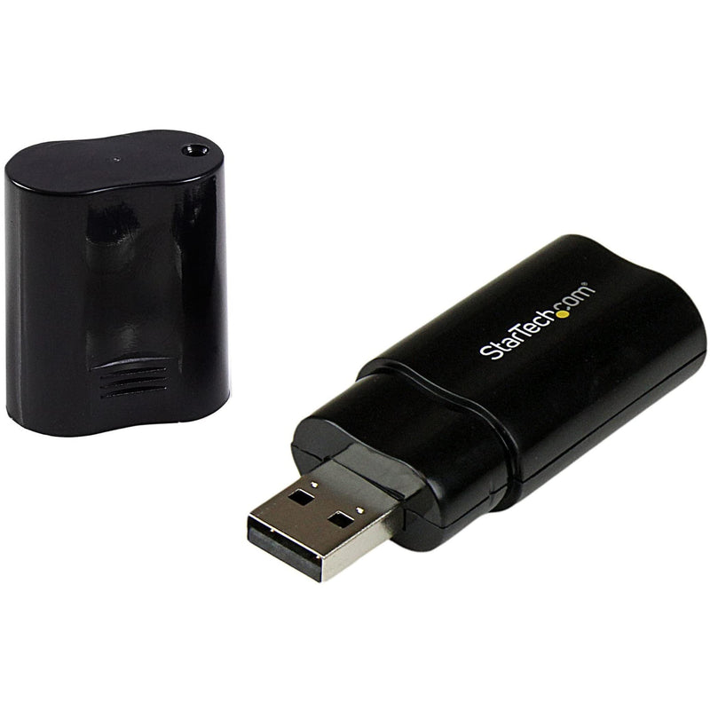 StarTech.com USB Sound Card - 3.5mm Audio Adapter - External Sound Card - Black - External Sound Card (ICUSBAUDIOB