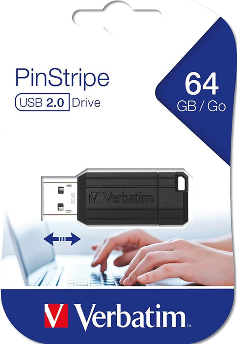 Verbatim 49065 64GB Pinstripe USB Drive
