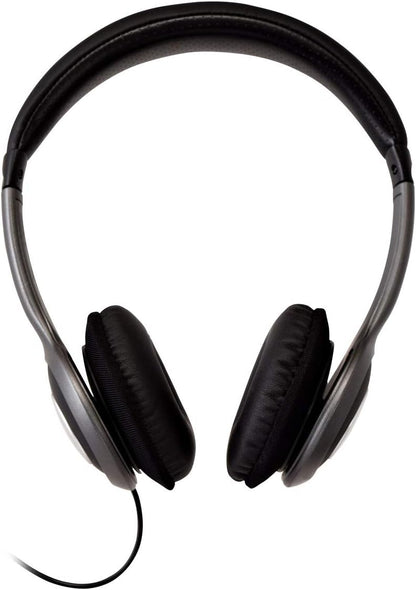 V7 HA520 Deluxe Stereo Headphones with Volume Control - Black & Grey