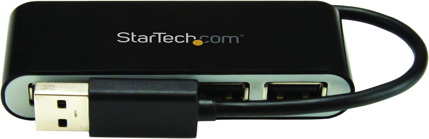 StarTech.com 4 Port USB 2.0 Hub - USB Bus Powered - Portable Multi Port USB 2.0 Splitter and Expander Hub - Small Travel USB Hub (ST4200MINI2) 15.2mmx22.9mmx81.3mm Single