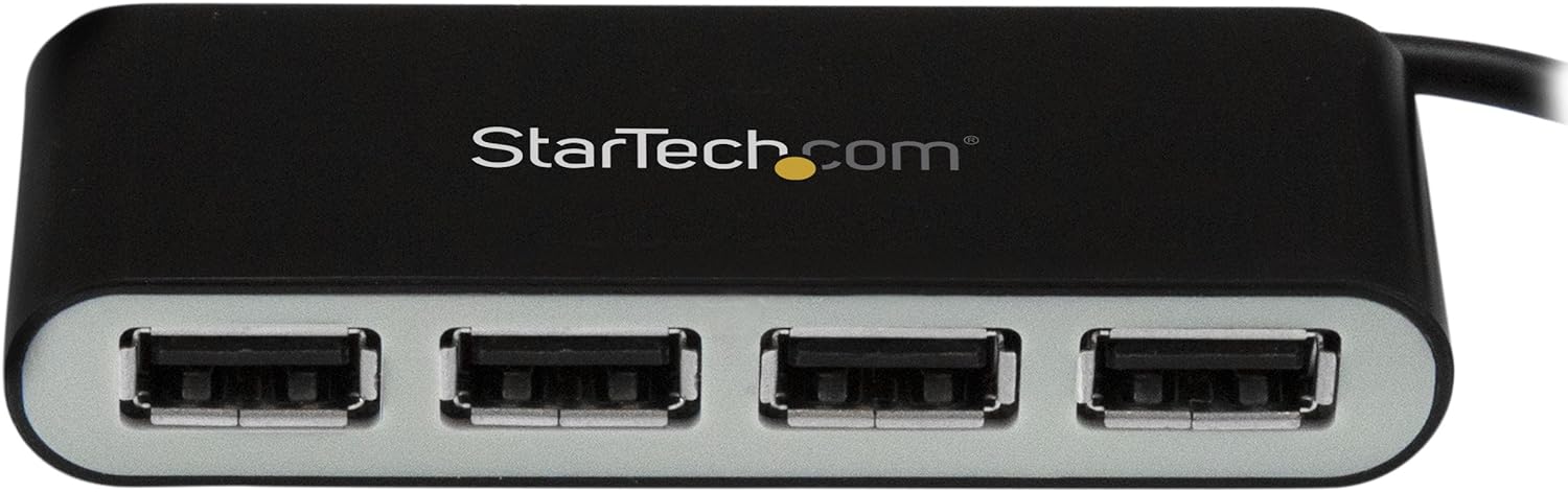 StarTech.com 4 Port USB 2.0 Hub - USB Bus Powered - Portable Multi Port USB 2.0 Splitter and Expander Hub - Small Travel USB Hub (ST4200MINI2) 15.2mmx22.9mmx81.3mm Single