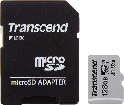 Transcend 128GB microSDXC 300S Class 10 Memory Card with up to 95/45 MB/s (for Smartphones, Digital Camers and Nintendo Switch Consoles) including SD Adapter TS128GUSD300S-A 128 GB Retail Standard pac