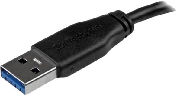 StarTech.com 15cm 6in Short Slim USB 3.0 A to Micro B Cable M/M - Mobile Charge Sync USB 3.0 Micro B Cable for Smartphones and Tablets (USB3AUB15CMS),Black 6 Inch  Single