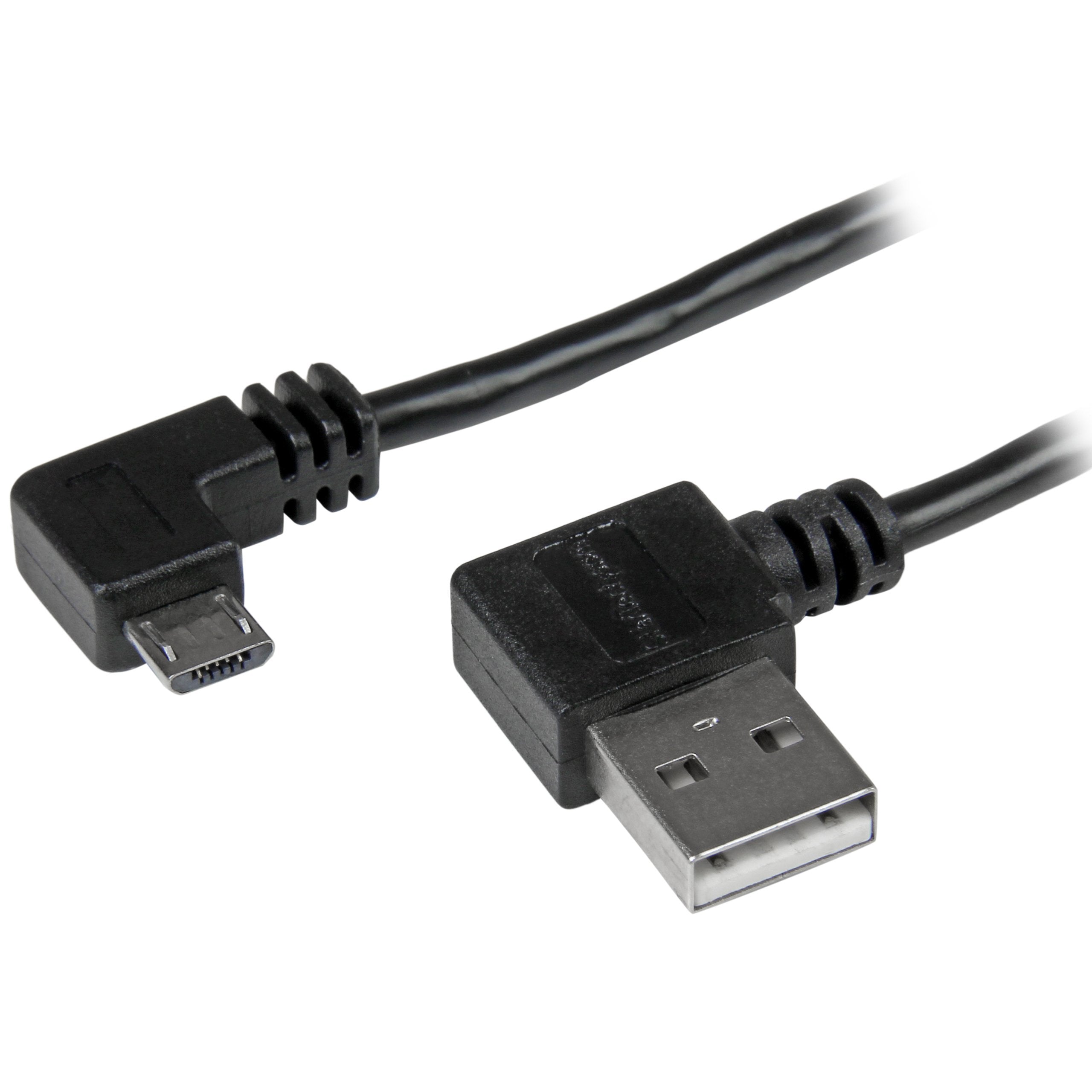StarTech.com 2m 6 ft Micro-USB Cable with Right-Angled Connectors - M/M - USB A to Micro B Cable - 6ft Right Angle Micro USB Cable (USB2AUB2RA2M