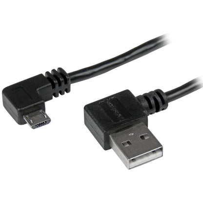 StarTech.com 2m 6 ft Micro-USB Cable with Right-Angled Connectors - M/M - USB A to Micro B Cable - 6ft Right Angle Micro USB Cable (USB2AUB2RA2M