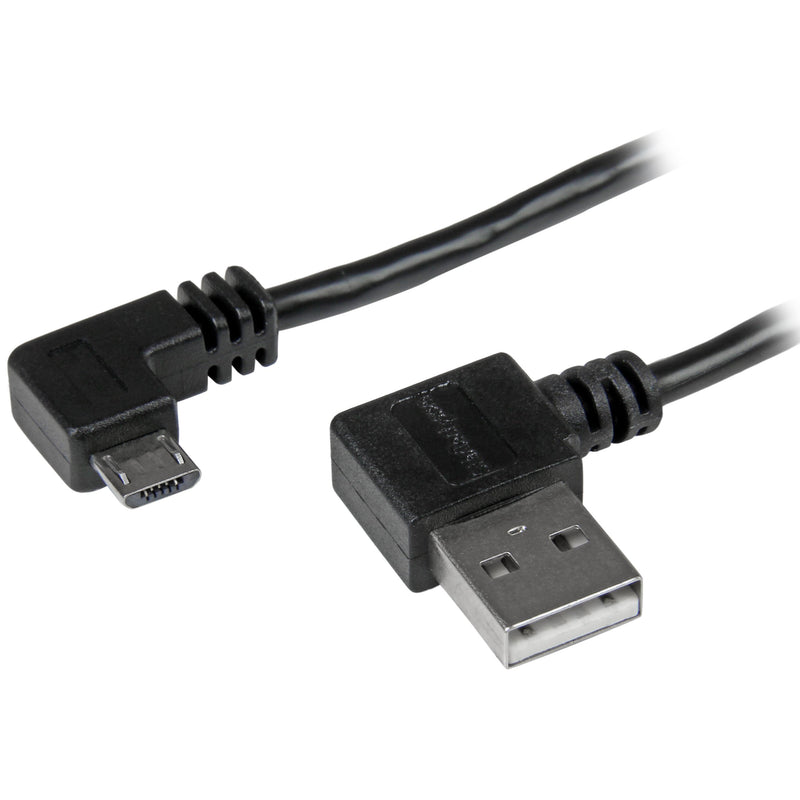 StarTech.com 2m 6 ft Micro-USB Cable with Right-Angled Connectors - M/M - USB A to Micro B Cable - 6ft Right Angle Micro USB Cable (USB2AUB2RA2M