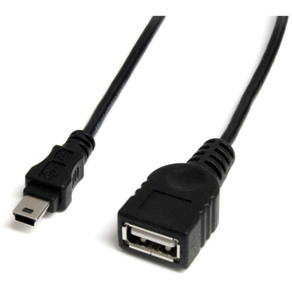 StarTech.com Câble Mini USB 2.0 de 30cm - Cordon USB A vers Mini B - Femelle / Mâle - Noir (USBMUSBFM1