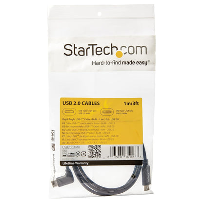 StarTech.com Câble USB-C coudé à angle droit de 1 m - M/M - USB 2.0 (USB2CC1MR