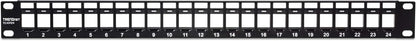 TRENDnet 24-Port Blank Keystone 1U Patch Panel, TC-KP24, Cat5, Cat5e, Cat6, Cat6A, UTP, 19 Inch RackMount Design, Recommended with TC-K25C6 & TC-K50C6 Cat6 Keystone Jacks 24 Port 24-Port
