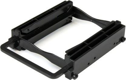 StarTech.com Dual 2.5" SSD/HDD Mounting Bracket for 3.5” Drive Bay - Tool-Less Installation - 2-Drive Adapter Bracket for Desktop Computer (BRACKET225PT) , Black